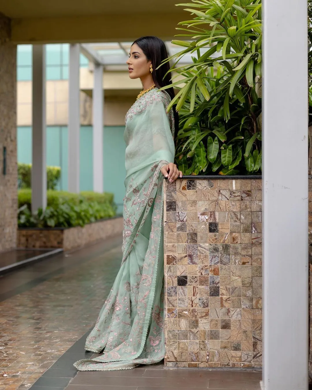 Tollywood Actress Samyuktha Menon Photoshoot in Green Saree